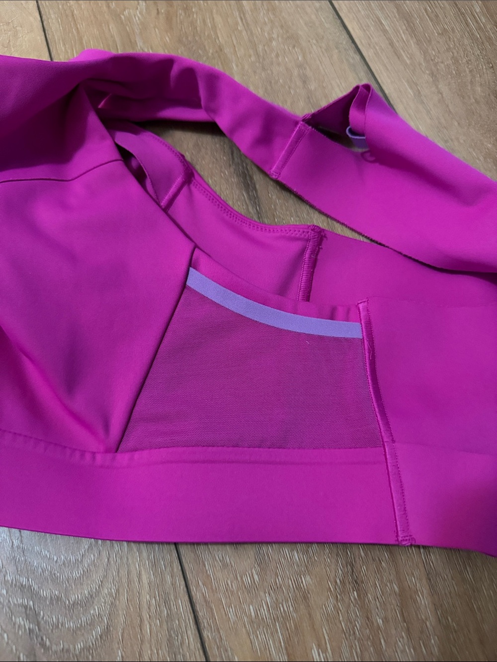 Brooks Women's High-Neck Sports Bra — Fuchsia Pink - Picture 5 of 5
